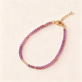 Faceted Amethyst Beaded Bracelet