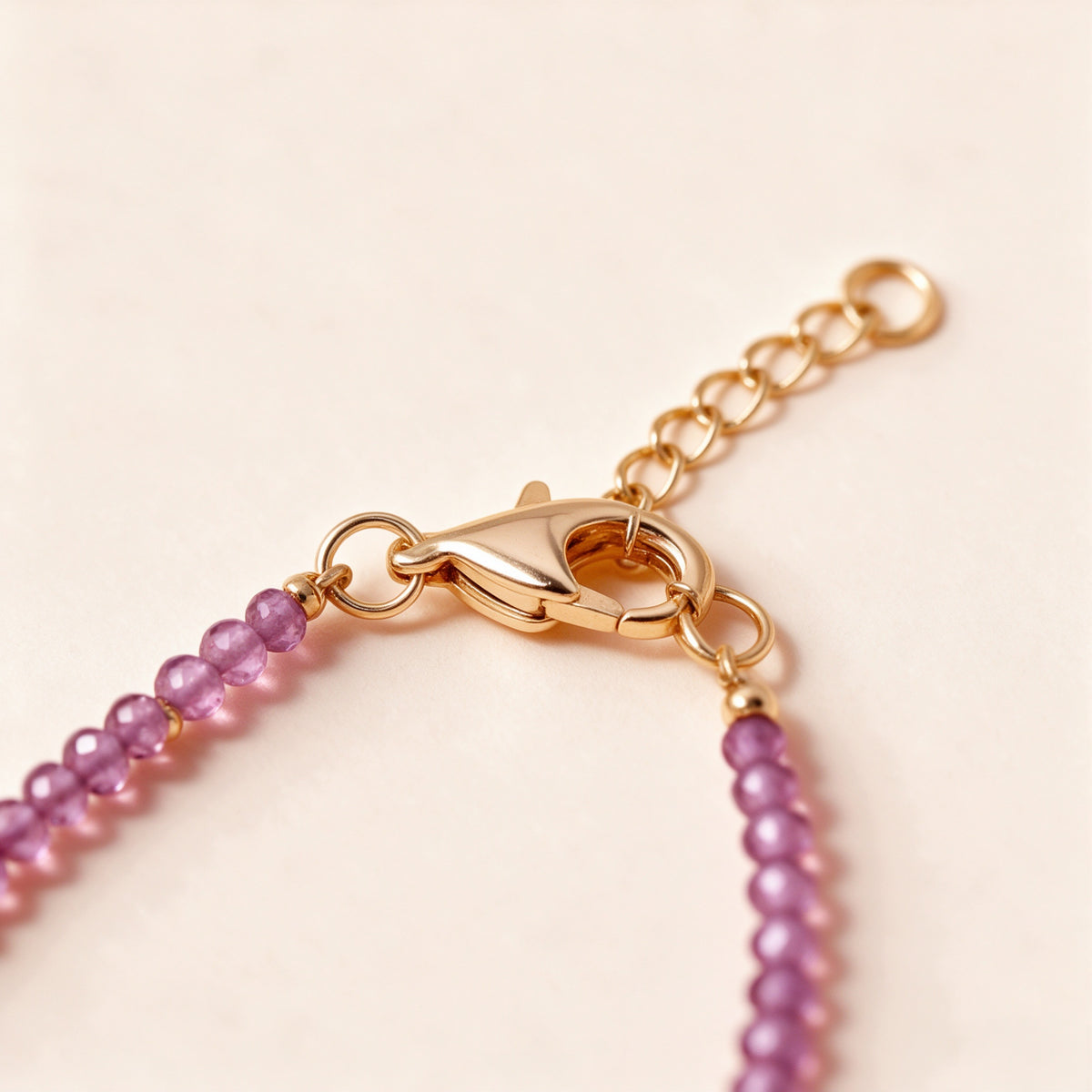 Faceted Amethyst Beaded Bracelet