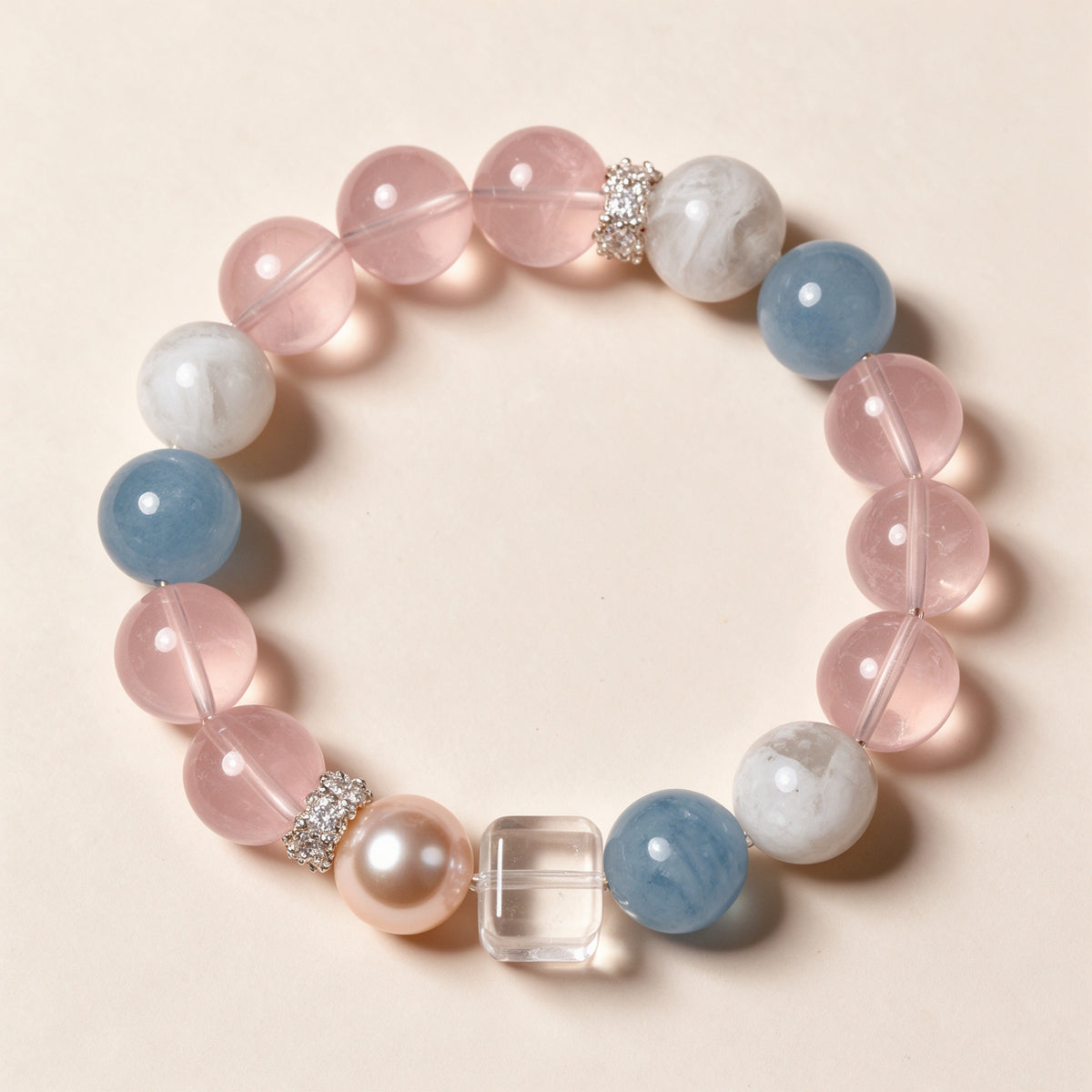 Pastel Gemstone Beaded Bracelet