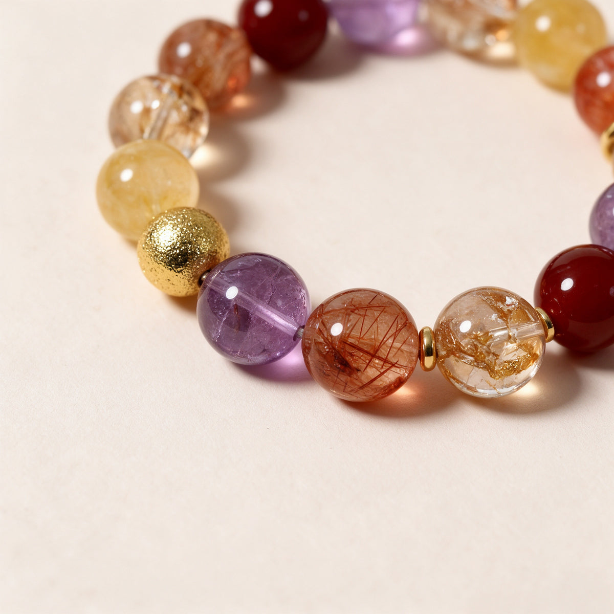Rainbow Crystal Beaded Bracelet